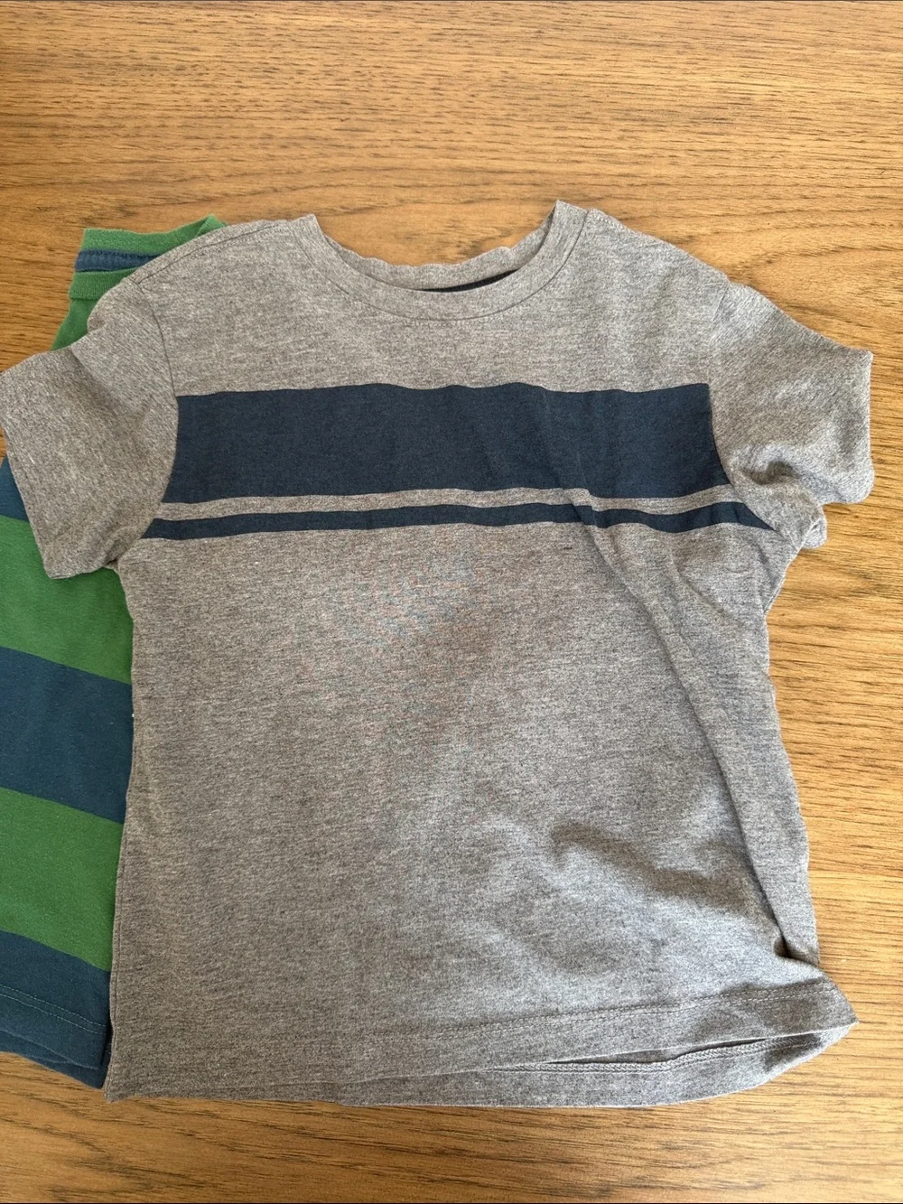 Set of Six Boys' Old Navy Short Sleeve Stripe Tees - Neutral & Navy Tones